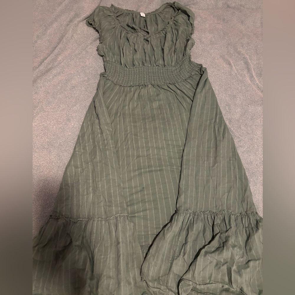 Old Navy High Low Dress in Olive Green